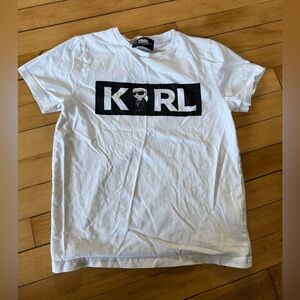 KARL LAGERFELD Boys White Logo T-Shirt